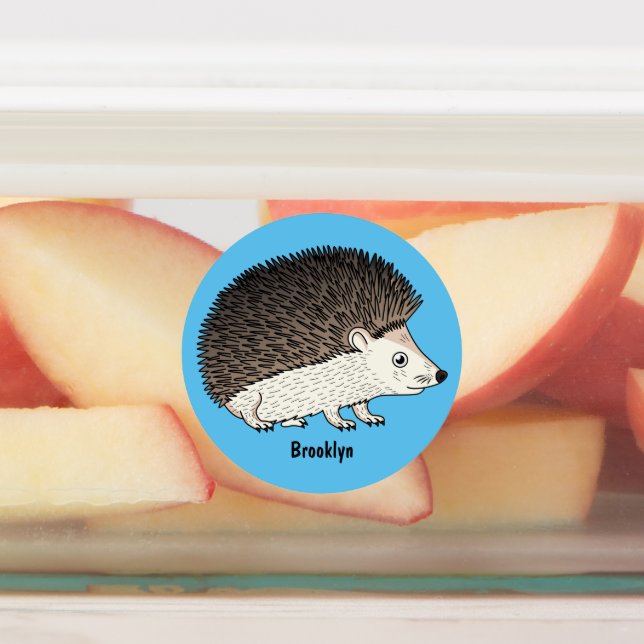 Etiquetas Cute prickly hedgehog cartoon illustration  (Fijada)