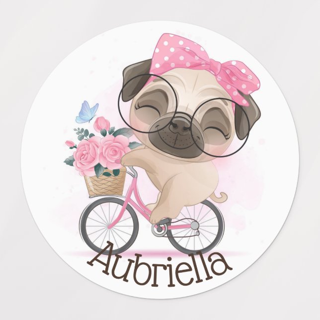 Etiquetas Cute Pugs (Diseño 1)