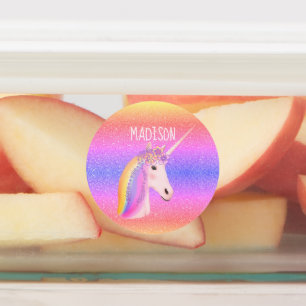 Etiquetas Cute unicornio a prueba de agua personalizada 
