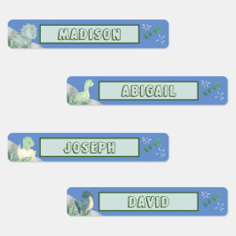 Etiquetas Cuto Dinosaurio impermeable Set 2 Azul claro