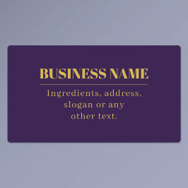 Etiquetas Dark Purple & Gold Business Name o Greet