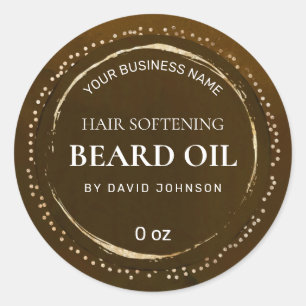 Etiquetas De Aceite De Barba Marrón Masculino Y Or