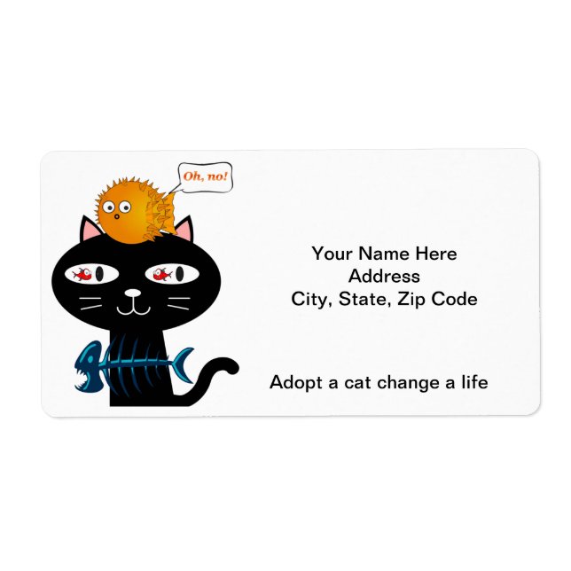 Etiquetas de adopción de gatos gatitos (Frente)
