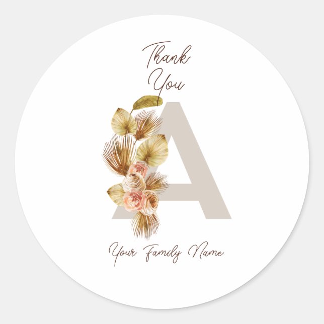 Etiquetas de agradecimiento boho personalizadas –  (Anverso)