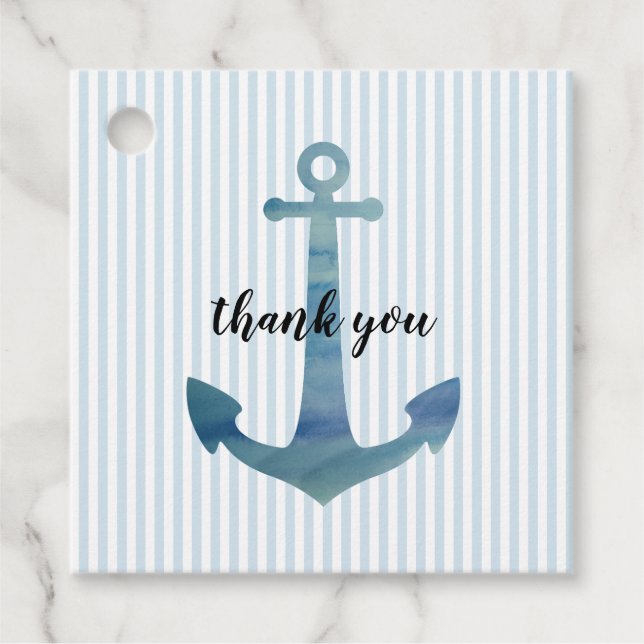 Etiquetas de agradecimiento de ancla náutica (Anverso)