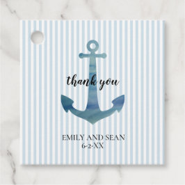 Etiquetas de agradecimiento de ancla náutica