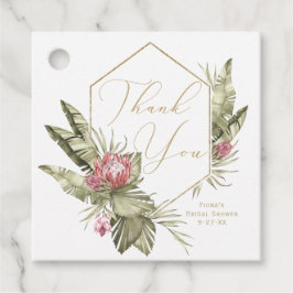 Etiquetas de agradecimiento de Protea rosa tropica