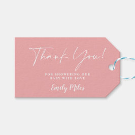 Etiquetas de agradecimiento de Rubor rosa invernal