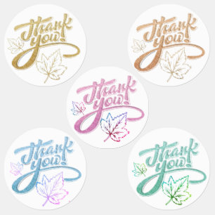 Etiquetas de agradecimiento  en varias colores