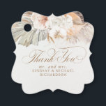 Etiquetas de agradecimiento florales de hierba de<br><div class="desc">Hierba de Pampas y flores pastel suaves exóticas</div>