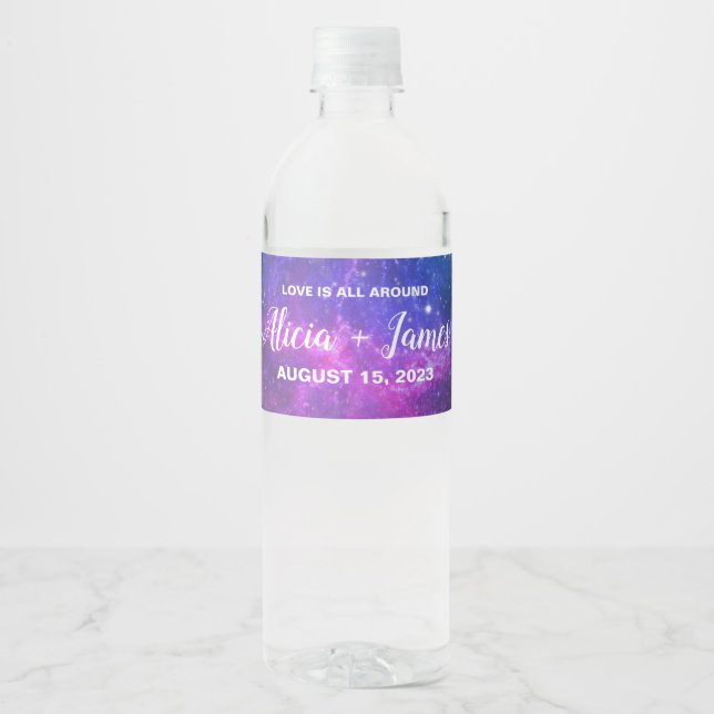 Etiquetas de agua de galaxia personalizadas (Anverso)