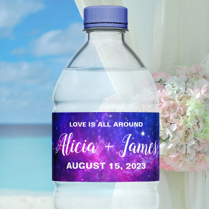 Etiquetas de agua de galaxia personalizadas