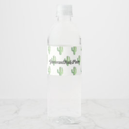 Etiquetas de agua de Saguaro con Acuarela