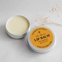 Etiquetas de bálsamo de labio lip beeswax redondo