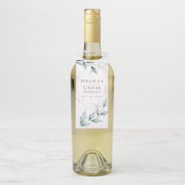 Etiquetas de bebidas para bodas | Jade verde gris