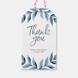 Etiquetas de Blue Pruple floral de agradecimiento