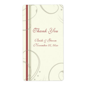 Etiquetas de boda beige Swirls