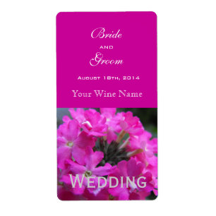 etiquetas de boda de flores de jardín rosa.