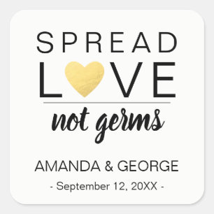 Etiquetas de boda Hand Sanitizer oro personalizado