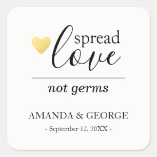 Etiquetas de boda Hand Sanitizer oro personalizado