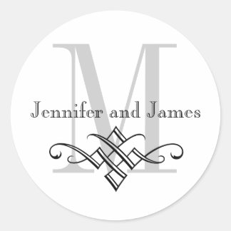 Etiquetas de bodas con logotipo de monograma