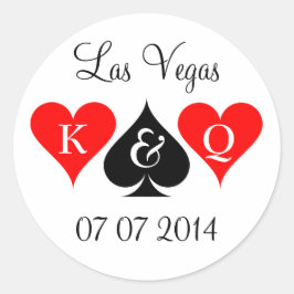 Etiquetas de bodas de Las Vegas con monograma y fe