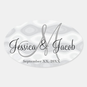 Etiquetas de bodas monogramadas personalizadas