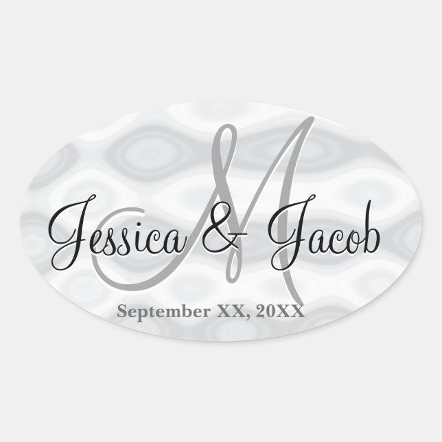 Etiquetas de bodas monogramadas personalizadas (Anverso)