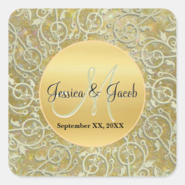 Etiquetas de bodas monogramadas personalizadas