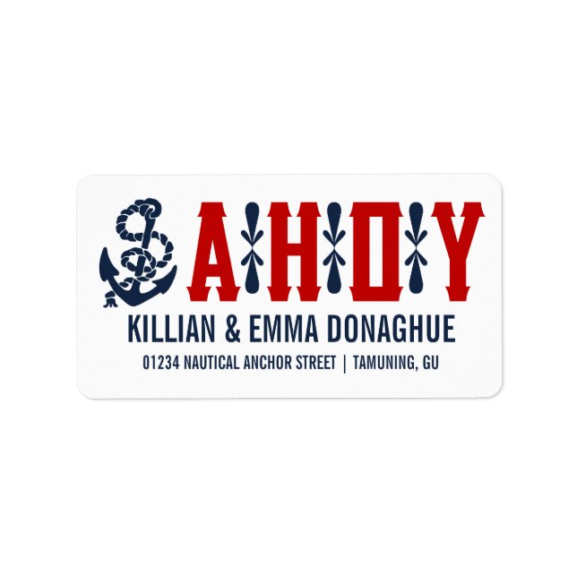 Etiquetas de bodas náuticas antiguas (Frente)
