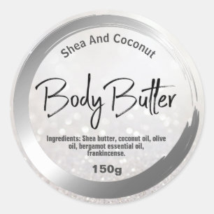 Etiquetas de Body Butter de Círculo de Plata Pinta