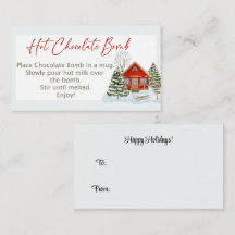 Etiquetas de bomba de chocolate caliente, tamaño d