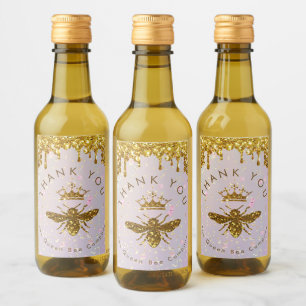 Etiquetas de botella con diseño de abeja reina