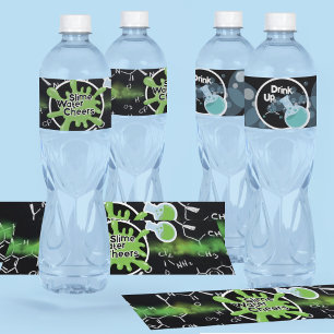 Etiquetas de Botella de Agua Científico Loco Hacie