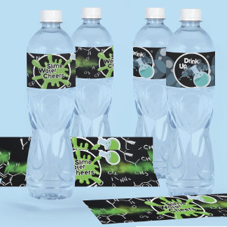 Etiquetas de Botella de Agua Científico Loco Hacie