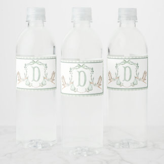 Etiquetas de botella de agua de Baby Shower Green