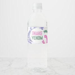 Etiquetas de botella de agua de la serpiente Girly