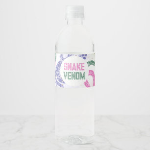 Etiquetas de botella de agua de la serpiente Girly