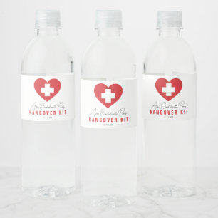 Etiquetas de botella de agua del kit de resaca con