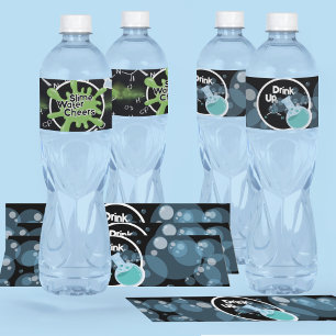 Etiquetas de Botella de Agua Mad Science Slime Par
