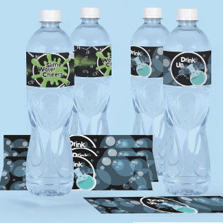 Etiquetas de Botella de Agua Mad Science Slime Par