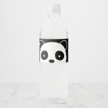 Etiquetas de botella de agua Panda, etiqueta en bl