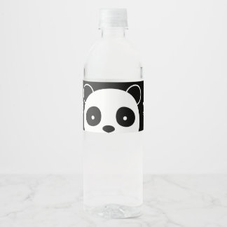 Etiquetas de botella de agua Panda, etiqueta en bl