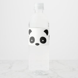 Etiquetas de botella de agua Panda, etiqueta en bl