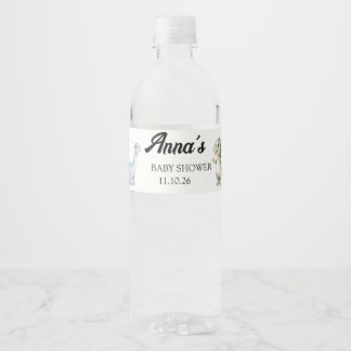 Etiquetas de botella de agua para baby shower de d