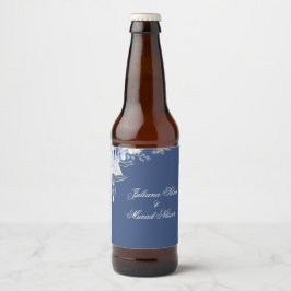 Etiquetas de botella de cerveza de boda con flores