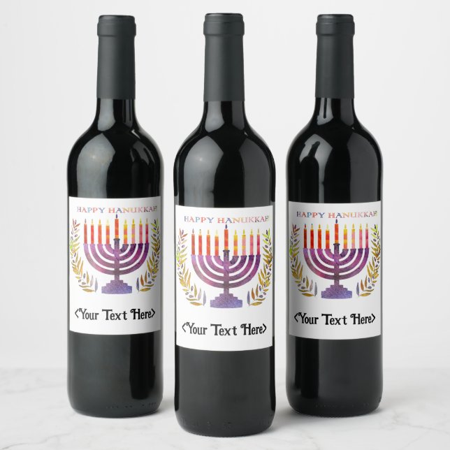 Etiquetas de botella de Hanukkah Happy (Botellas)