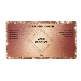 Etiquetas de botella de oro de Rosa espumoso