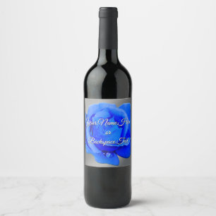 Etiquetas de Botella de Rosa Azul Personalizadas