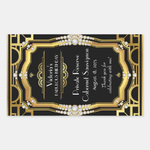 Etiquetas de botella de vino Art Deco